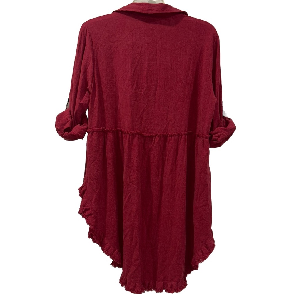 Umgee Pink Tunic with Leopard Accents Women’s Medium - Picture 2 of 8